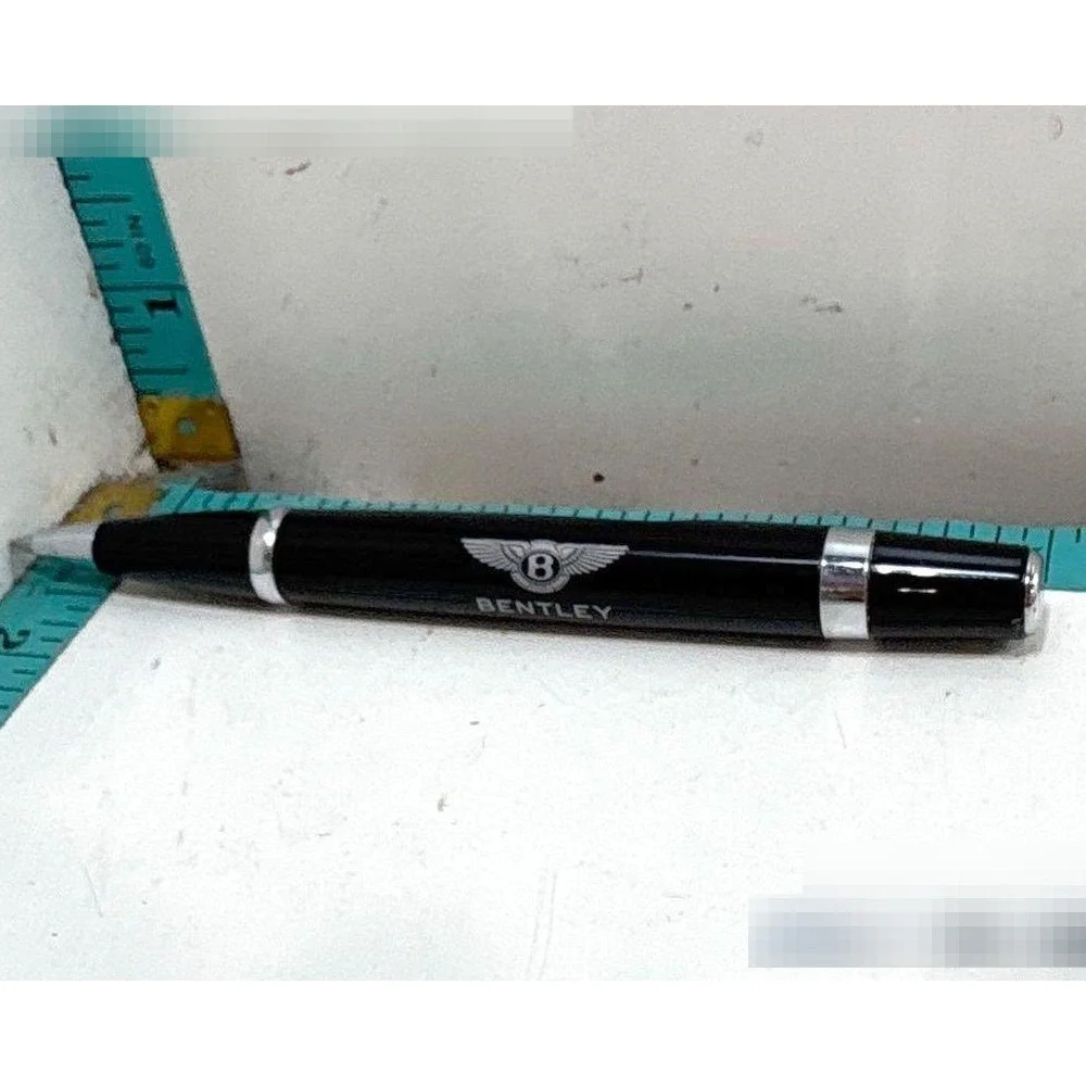 Bentley Luxury Ballpoint Pen Black Silver Tone Mesh Inlay with Case